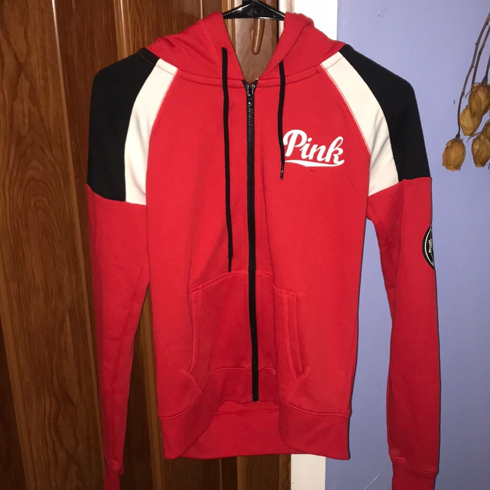 Red, white and black PINK sweater